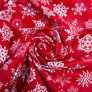 Ткань декоративная скатерная хлопок с водоотталкивающей пропиткой, 180 см, 220 гр/м2, для скатертей, штор, декора сніжинки червона, фото 1