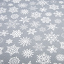 Ткань декоративная скатерная хлопок с водоотталкивающей пропиткой, 180 см, 220 гр/м2, для скатертей, штор, декора сніжинки сіра, фото 2