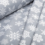 Ткань декоративная скатерная хлопок с водоотталкивающей пропиткой, 180 см, 220 гр/м2, для скатертей, штор, декора сніжинки сіра, фото 3