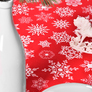 Скатерть Новогодняя 170х260 см с водоотталкивающей пропиткой праздничная хлопок сніжинка на червоному, фото 5