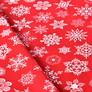 Скатерть Новогодняя 170х260 см с водоотталкивающей пропиткой праздничная хлопок сніжинка на червоному, фото 7