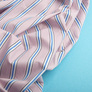 Ткань поплин стрейч Полоска пудра/т.блак, Смуга, фото 2