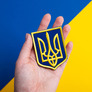 Chevron embroidered on Velcro - Trident Coat of Arms of Ukraine 6x8 Yellow, Embroidered Patch, фото 3