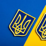 Набір шевронів 2 шт з липучкою Герб Тризуб України 6х8 жовтий на синьому, вишитий патч, фото 4