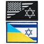 Набір шевронів 2 шт на липучці Прапор України, Ізраїля та США, вишитий патч, фото 1 Набір шевронів 2 шт на липучці Прапор України, Ізраїля та США, вишитий патч, фото 1