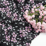 Тканина плательна шифон Марічка чорно/бузок, фото 3