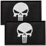 Set of chevrons 2 pcs with Velcro PUNISHER white skull 5x8 cm, фото 1