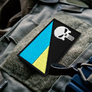 Набір шевронів 2 шт з липучкою Прапор України та Череп Каратель 5х8 см, фото 2