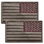 Set of chevrons 2 pcs with Velcro USA Flag khaki mirrored 5x8 cm, embroidered patch, фото 1