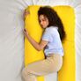 Наволочка на П-подушку для беременных и отдыха 140х75х20 см с молнией жовта/джинс, фото 7