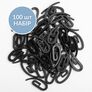 Крючки для штор, тюля и карнизов Сигма 100 шт пластик чорний, фото 5