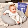 Feeding Pillow "Couch" 60x70x16 cm cotton hypoallergenic fiber смужка сіра, фото 3