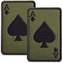 Set of chevrons 2 pcs on velcro Card Ace of Spades 5x8 cm, embroidered patch patch, фото 1