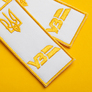 Set of chevrons 2 pcs on velcro Ukrzaliznytsia shoulder strap and inscription Conductor 2.5x12.5 + 4x9 cm white, фото 5