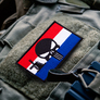 Set of chevrons 2 pcs with Velcro Punisher`s skull on the Flag of the Netherlands, Flag of the Netherlands, patch 5x8 cm, фото 2 Set of chevrons 2 pcs with Velcro Punisher`s skull on the Flag of the Netherlands, Flag of the Netherlands, patch 5x8 cm, фото 2