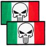 Набор шевронов 2 шт с липучкой Череп Карателя Punisher Флаг Мексики, вишитий патч нашивка 5х8 см, фото 1