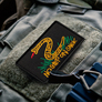 Set of chevrons 2 pcs with Velcro Don`t step on the snake, No step on snek black 5x8 cm, фото 2 Set of chevrons 2 pcs with Velcro Don`t step on the snake, No step on snek black 5x8 cm, фото 2