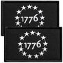 Набор шевронов 2 шт тактический США 1776 Патриот, военная вышитая аппликация, нашивка с липучкой - белый и черный, фото 1