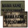 Набор шевронов 2 шт на липучке мама говорит: Я особенный, вышитый патч нашивка, смешной шеврон хаки 5х8 см, фото 1