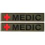 Набор шевронов 2 шт на липучкой планке MEDIC хаки 2,5х12 см, шевронная нашивка медика, медицинский, медик, фото 1
