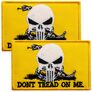 Набор шевронов 2 шт с липучкой Змея Череп карателя, Don`t Tread On Me, Punisher, желтый вышитый патч шеврон нашивка, липучка, 5х8 см, фото 1