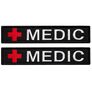 Набор шевронов 2 шт на липучке планка MEDIC черный 2,5х12 см, вышитый патч нашивка шеврон медика, медицинский, медик, фото 1