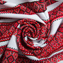 Тканина декоративна Анастасія з орнаментом червона етнічний візерунок, фото 1 Тканина декоративна Анастасія з орнаментом червона етнічний візерунок, фото 1