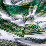 Decorative fabric Tiffany with green ornament, ethnic pattern, фото 2
