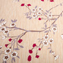 Cotton flannel fabric, 230 cm wide, 155 g/m², beige blooming branch pattern, фото 3