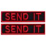 Набор шевронов 2 шт с липучкой Send it красный 10x2,5 см вышитый патч шеврон нашивка, фото 1