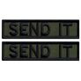 Set of 2 Patches with Velcro Send it 10x2,5 cm Embroidered Patch Badge, фото 1