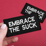 2-Piece Embrace the Suck Patch Set with Hook Backing – 4×8 cm Embroidered Tactical Morale Patches, фото 1