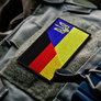 Набір шевронів 2 шт на липучці: Прапори Німеччини та України, Німеччина, ФРН, вишитий патч, фото 3 Набір шевронів 2 шт на липучці: Прапори Німеччини та України, Німеччина, ФРН, вишитий патч, фото 3