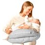 Подушка для годування диванчик 60х70х16 см бавовна антиалергенне волокно, для зручності мами, з блискавкою кошенята сіра, фото 4