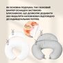 Подушка для годування диванчик 60х70х16 см бавовна антиалергенне волокно, для зручності мами, з блискавкою кошенята сіра, фото 5