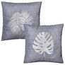 Набор подушек 2 шт Тропикал 50х50 см декоративная подушка антиаллергенная с вышивкой сірий, фото 1