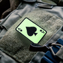 2-Piece Patch Set Ace of Spades, Glow-in-the-Dark, Hook Backing, 5х8 cm, Embroidered Patch, Tactical Morale Patch, фото 7