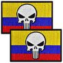 Набор шевронов 2 шт на липучке Череп Карателя на Прапоре Колумбии 5х8 см, флаг Колумбии, вышитый патч нашивка шеврон, фото 1 Набор шевронов 2 шт на липучке Череп Карателя на Прапоре Колумбии 5х8 см, флаг Колумбии, вышитый патч нашивка шеврон, фото 1