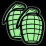 Grenade Patch Set 2 pcs, Glow-in-the-Dark Embroidered Patches, 3.5х4.5 cm, Hook-Backed Morale Patches, Tactical Patch, фото 1