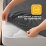 Простынь трикотажная 180х200х35 см на резинке IDEIA, эластичная, трикотаж, хлопок т/сіра, фото 4