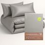 Bedding set twin IDEIA duvet cover 145х215 cm + 2 pillowcases 50х70 cm premium sateen cotton сірий/беж, фото 1