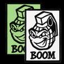 BOOM Glow in the Dark Patch Set 2 pcs, Hook Backed, Embroidered Morale Patches, 5.4х8 cm, фото 1