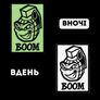 BOOM Glow in the Dark Patch Set 2 pcs, Hook Backed, Embroidered Morale Patches, 5.4х8 cm, фото 2