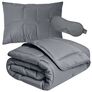 Set Man Maker IDEIA duvet 140x210 and pillow 50x70 gray, hypoallergenic, artificial down, soft pillow в коробці, фото 1