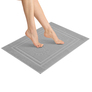 Килимок для ніг та ванної кімнати 50х70 см бавовна жаккард з ніжками щіл 700 гр/м2 сірий, фото 1