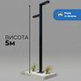 5m Modern "Loft" Street Lighting Pole, Premium Black THERMOPLASTIC Coating, 2x40W LED Fixtures Included, Made in Ukraine, фото 4