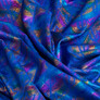Knitted fabric Supplex Hologram 240 g/m2, stretch knitted fabric, elastic shiny fabric синій, фото 2