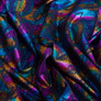 Knitted fabric Supplex Hologram 240 g/m2, stretch knitted fabric, elastic shiny fabric т/синій, фото 2