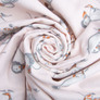 Cotton flannel fabric, 240 cm wide 170 g/m2 soft fabric suitable for bedding and baby swaddles Пташка рожева, фото 1
