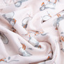 Cotton flannel fabric, 240 cm wide 170 g/m2 soft fabric suitable for bedding and baby swaddles Пташка рожева, фото 3